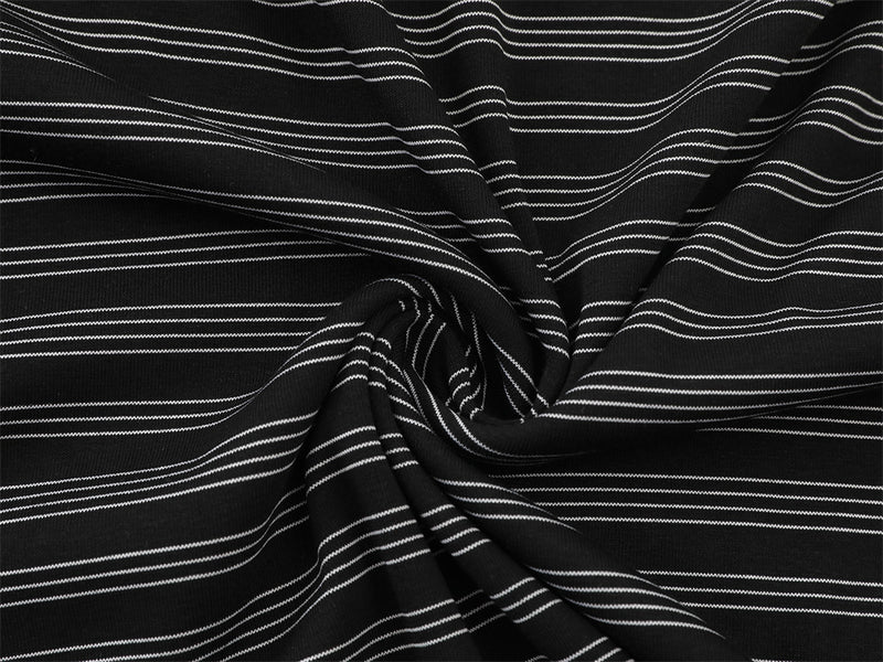 T-shirt homme manches longues noir et blanc à rayures color block, col rond oversize