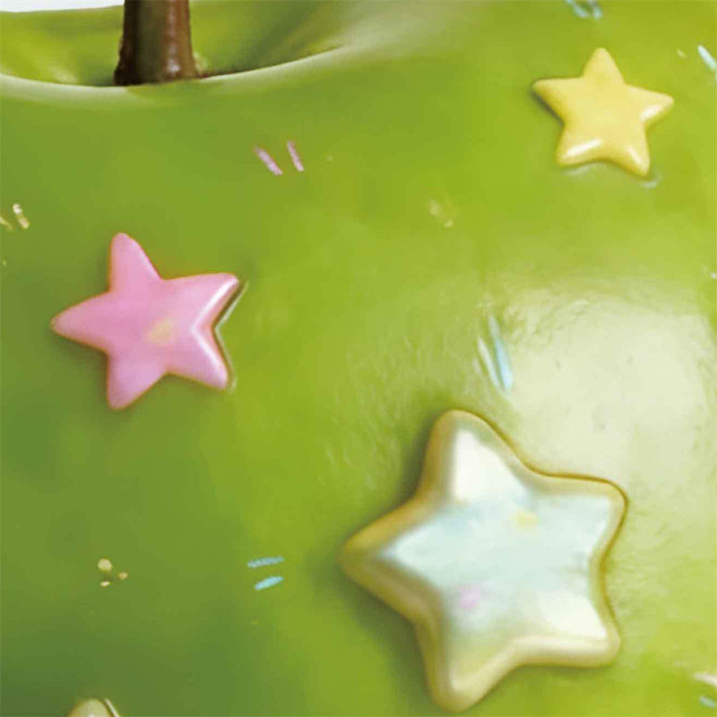 Camiseta de cuello redondo para mujer con gráfico 3D de estrella y manzana, manga corta