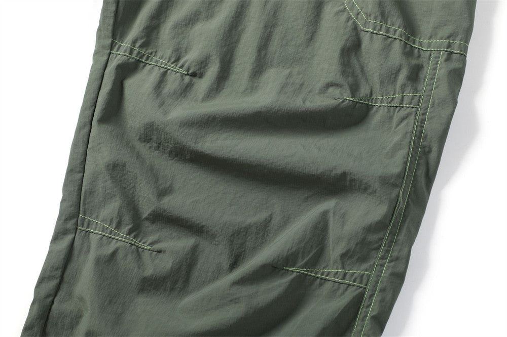 Cargo Work Pants for Men – Wide-Leg Multi-Pocket Utility Trousers with Contrast