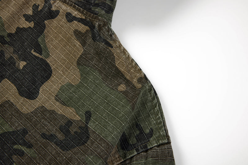 Camo NY Zip-Up Hoodie Jacket with Chenille Patch Letters
