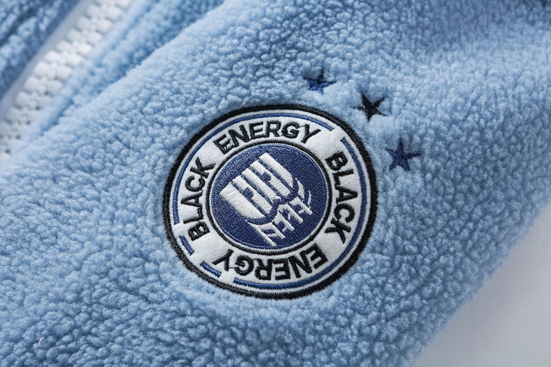 Sherpa Fleece Zip-Up Hoodie Jacket – Varsity Embroidered Teddy Coat