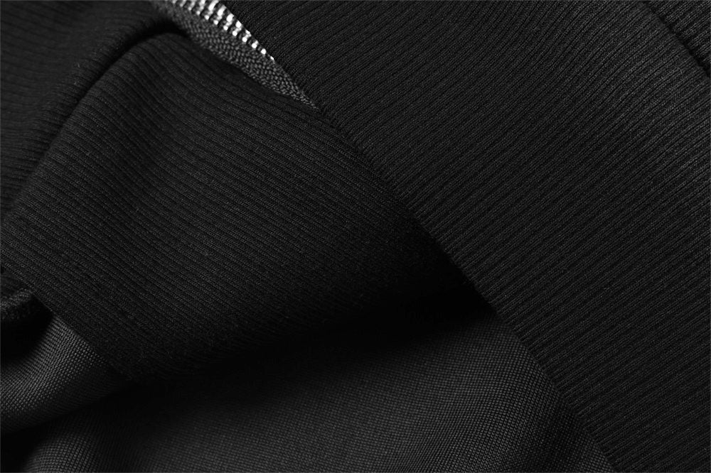 Mock Neck Full-Zip Sweatshirt Jacket with Abstract Wave Print