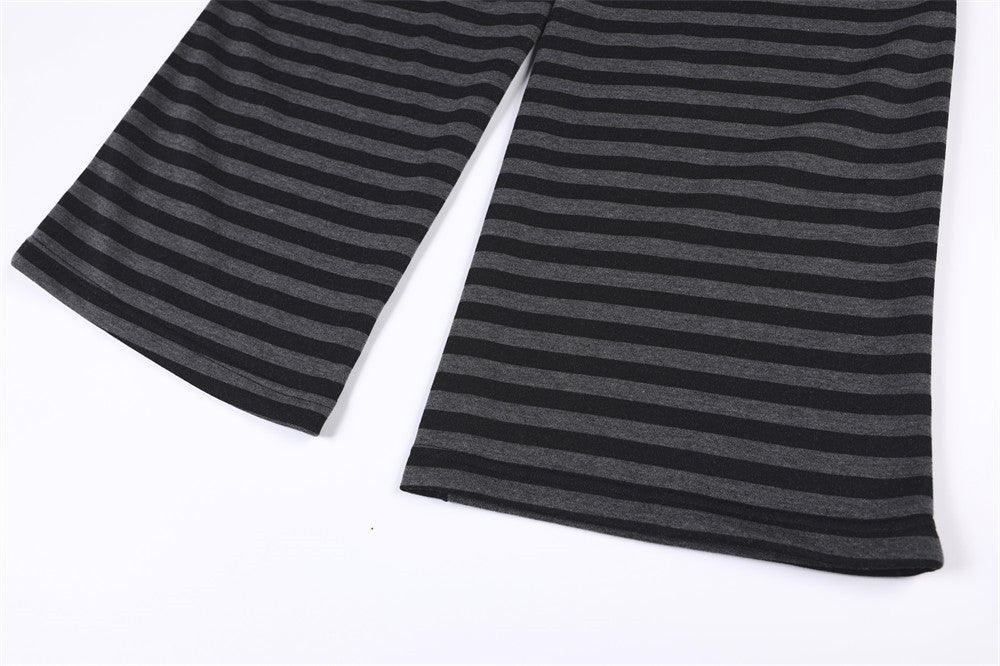 Pantalon de survêtement rayé à jambes larges – Homme, imprimé patchwork graphique punk, coupe droite décontractée