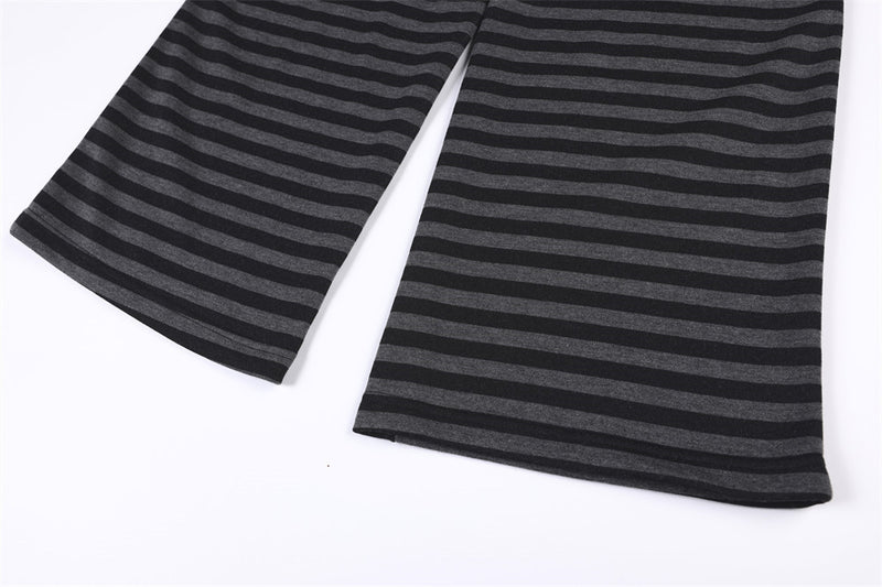 Pantalon de survêtement rayé à jambes larges – Homme, imprimé patchwork graphique punk, coupe droite décontractée
