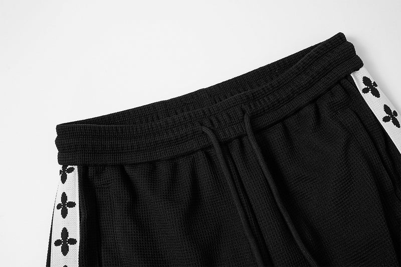 Retro-Trainingsjacken- & Sweathosen-Set – Stehkragen mit Reißverschluss und Fleur-de-Lis-Seitenstreifen