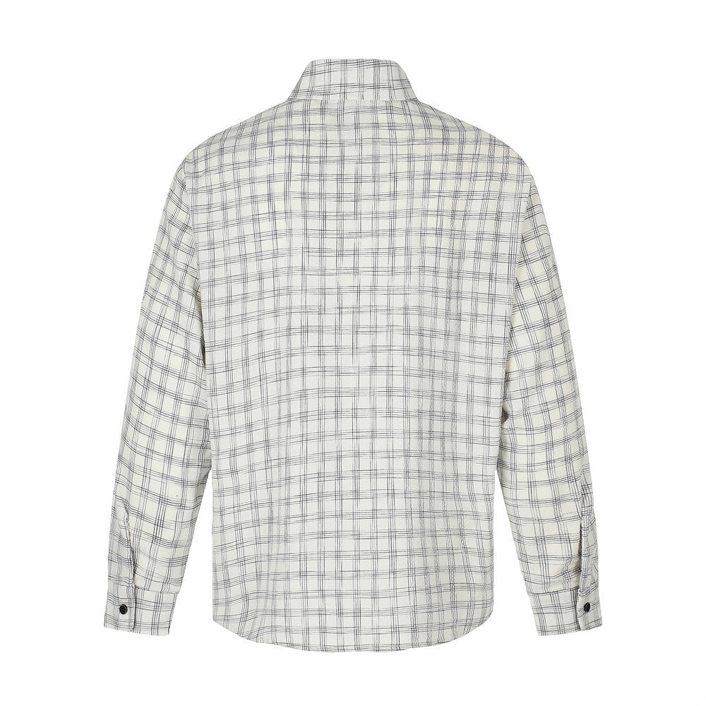 Plaid Long Sleeve Oversized Shirt – Men's Relaxed Fit Button-Up