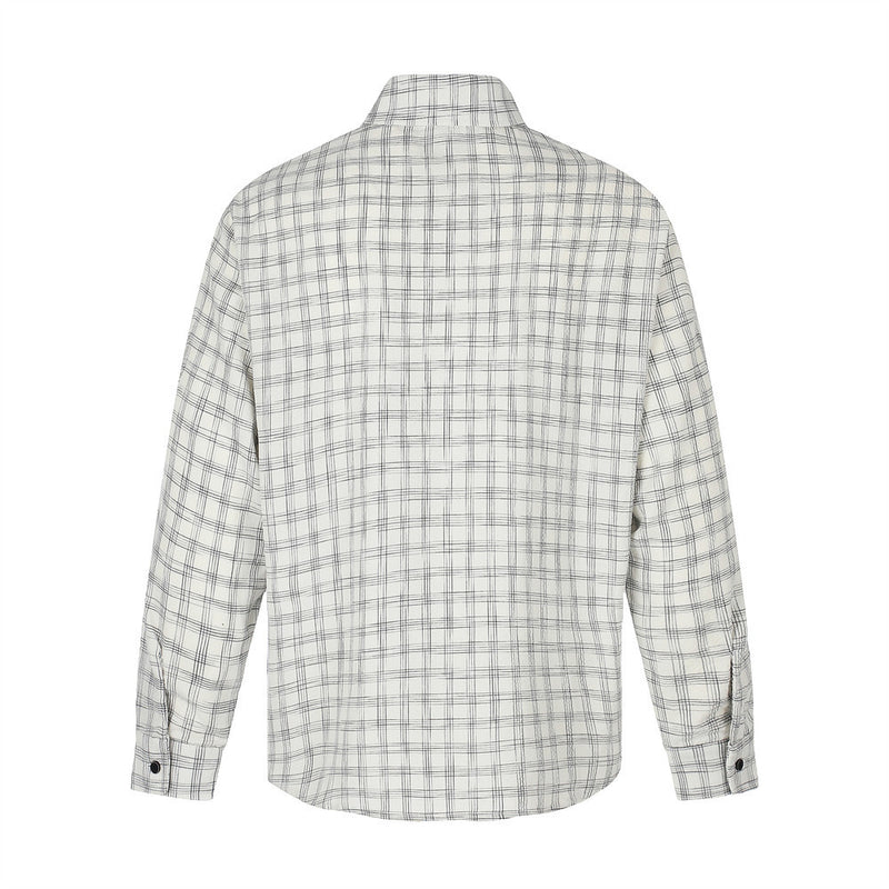 Plaid Long Sleeve Oversized Shirt – Men's Relaxed Fit Button-Up