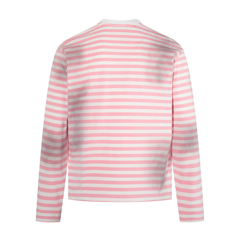 Striped Long-Sleeve Tee with Punk Graphic Print – Relaxed Fit