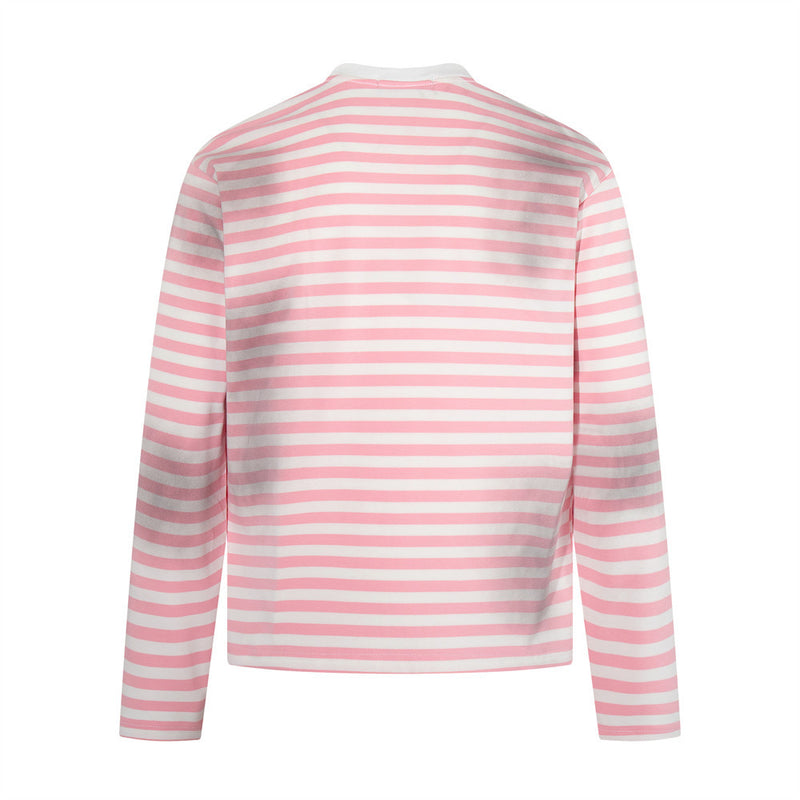 Striped Long-Sleeve Tee with Punk Graphic Print – Relaxed Fit