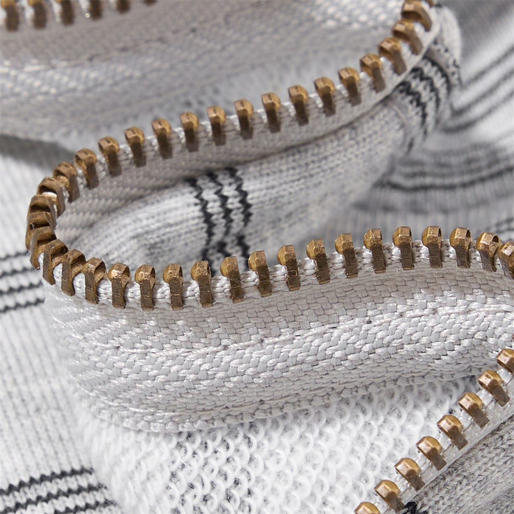 Striped Zip-Up Hoodie – Oversized Relaxed Fit Full-Zip Sweatshirt