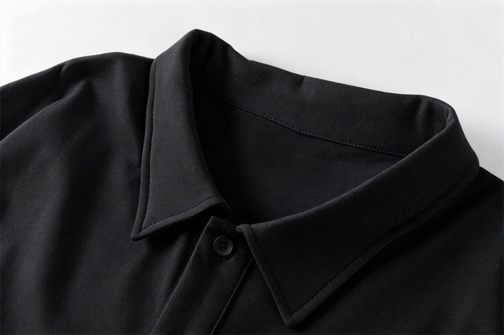 Polo homme à motif croix – Manches courtes, coupe vintage oversize