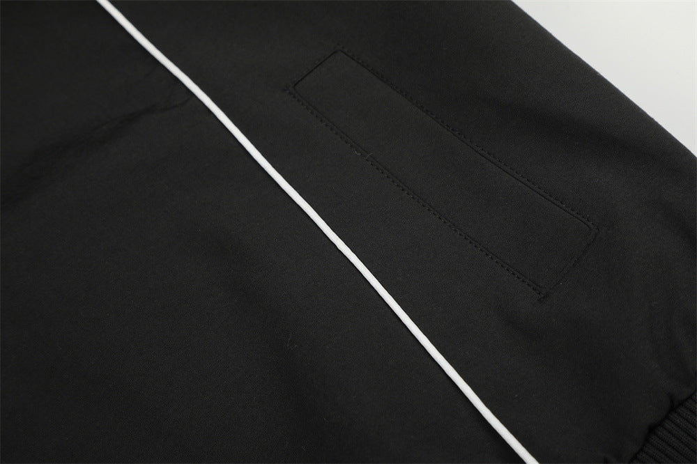 Veste de survêtement à col montant et trois bandes – Coupe décontractée homme zippée