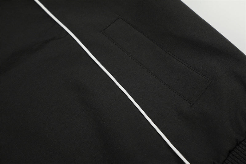 Veste de survêtement à col montant et trois bandes – Coupe décontractée homme zippée