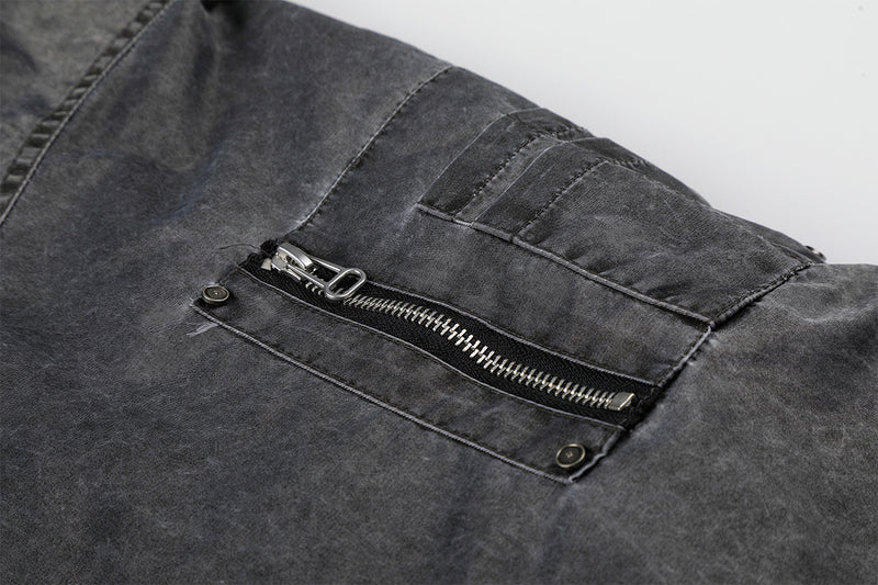 Oversized Padded Bomber Jacket – Faux Two-Piece Hooded Cotton Outerwear