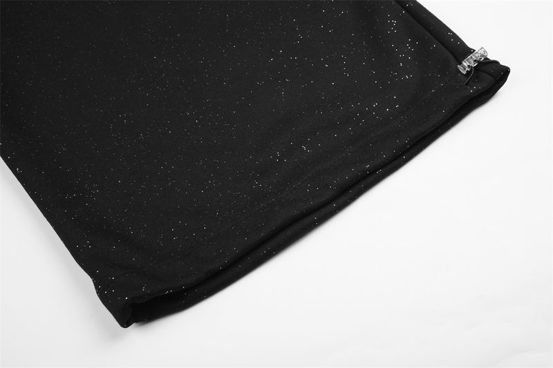 Baggy Track Pants Mens Wide-Leg Star Graphic Sweatpants with Glitter Fabric