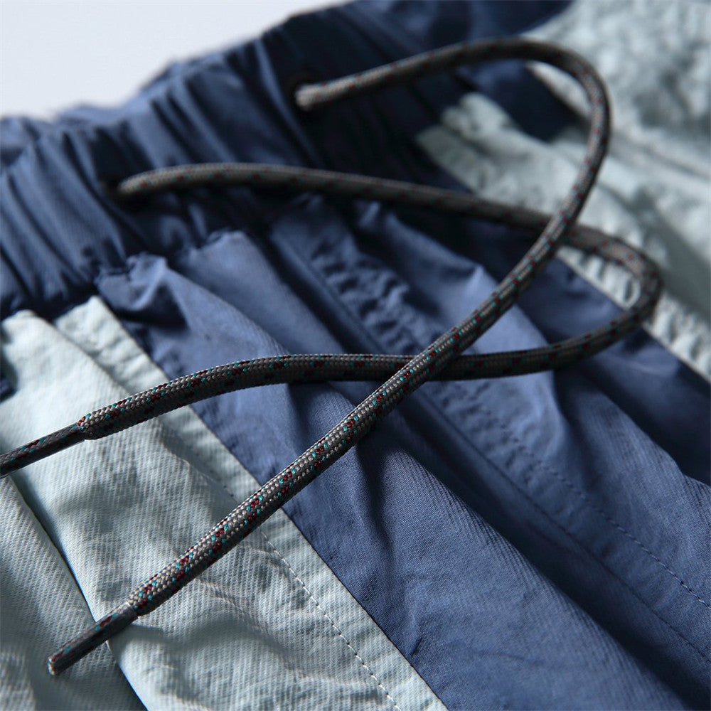 Wide-Leg Colorblock Track Pants – Relaxed Fit Outdoor Sport Trousers