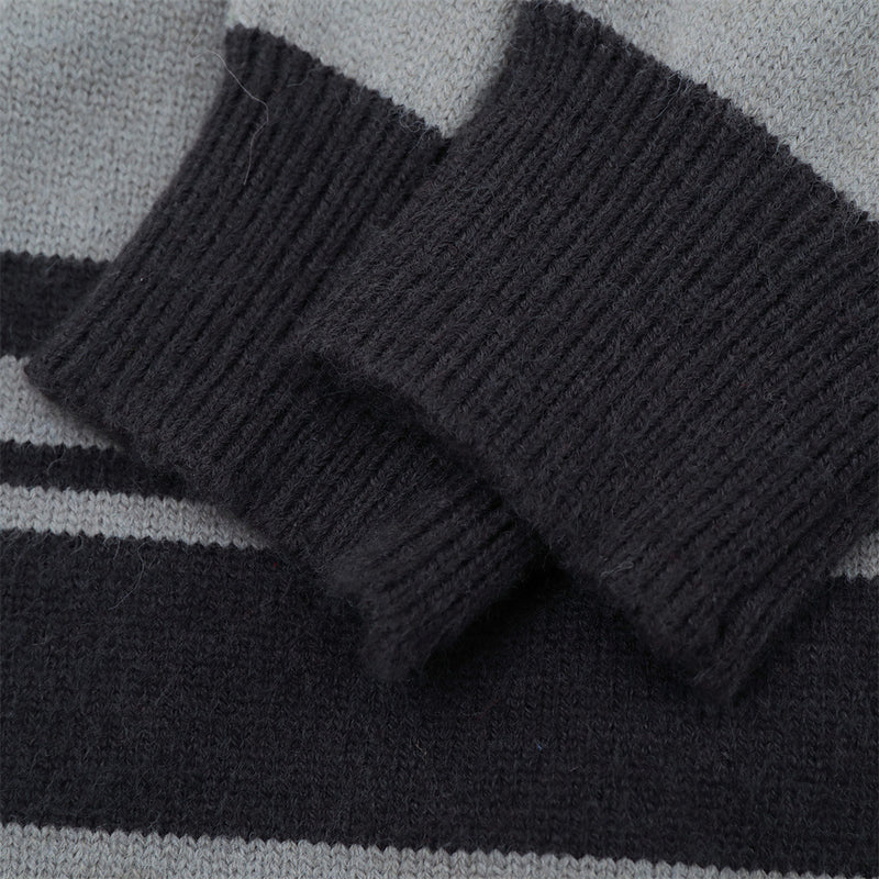 Gestreifter Jacquard-Strickpullover – Gather 16 SavageBase-Print, Relaxed Rundhalsausschnitt