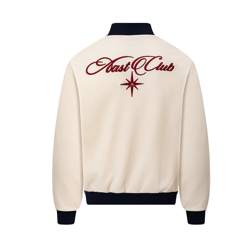 Veste de survêtement en maille gaufrée Nast Club avec logo brodé et manches rayées