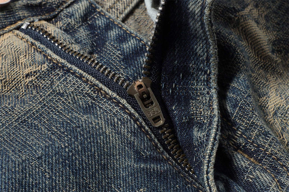 Wide Leg Jeans Mens Distressed Vintage Grunge Baggy Denim Pants