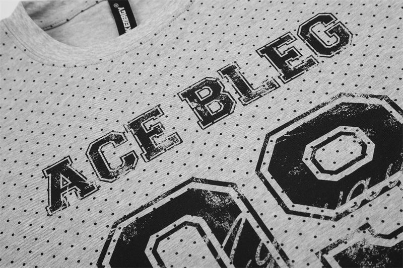 Men's Long Sleeve Tee Shirts – ACE BLEG 09 Varsity Number Polka-Dot Stripe Top