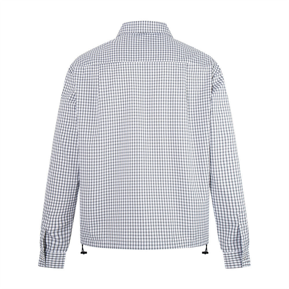 Plaid Long-Sleeve Shirt – Oversized Fit with Drawstring Hem