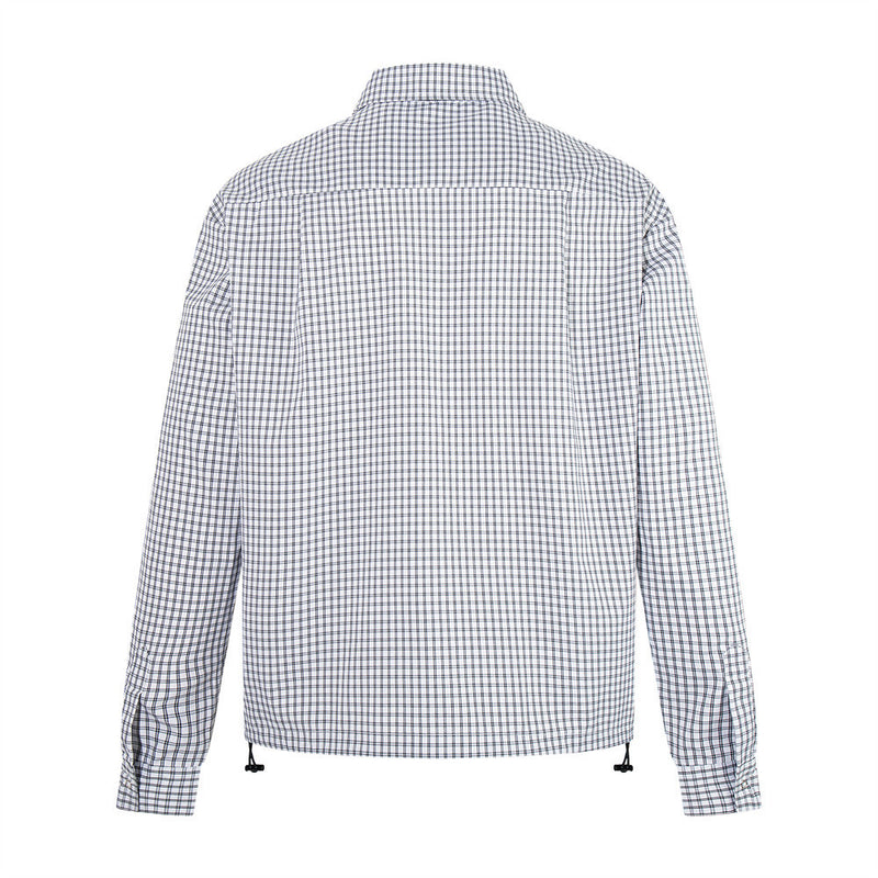Plaid Long-Sleeve Shirt – Oversized Fit with Drawstring Hem