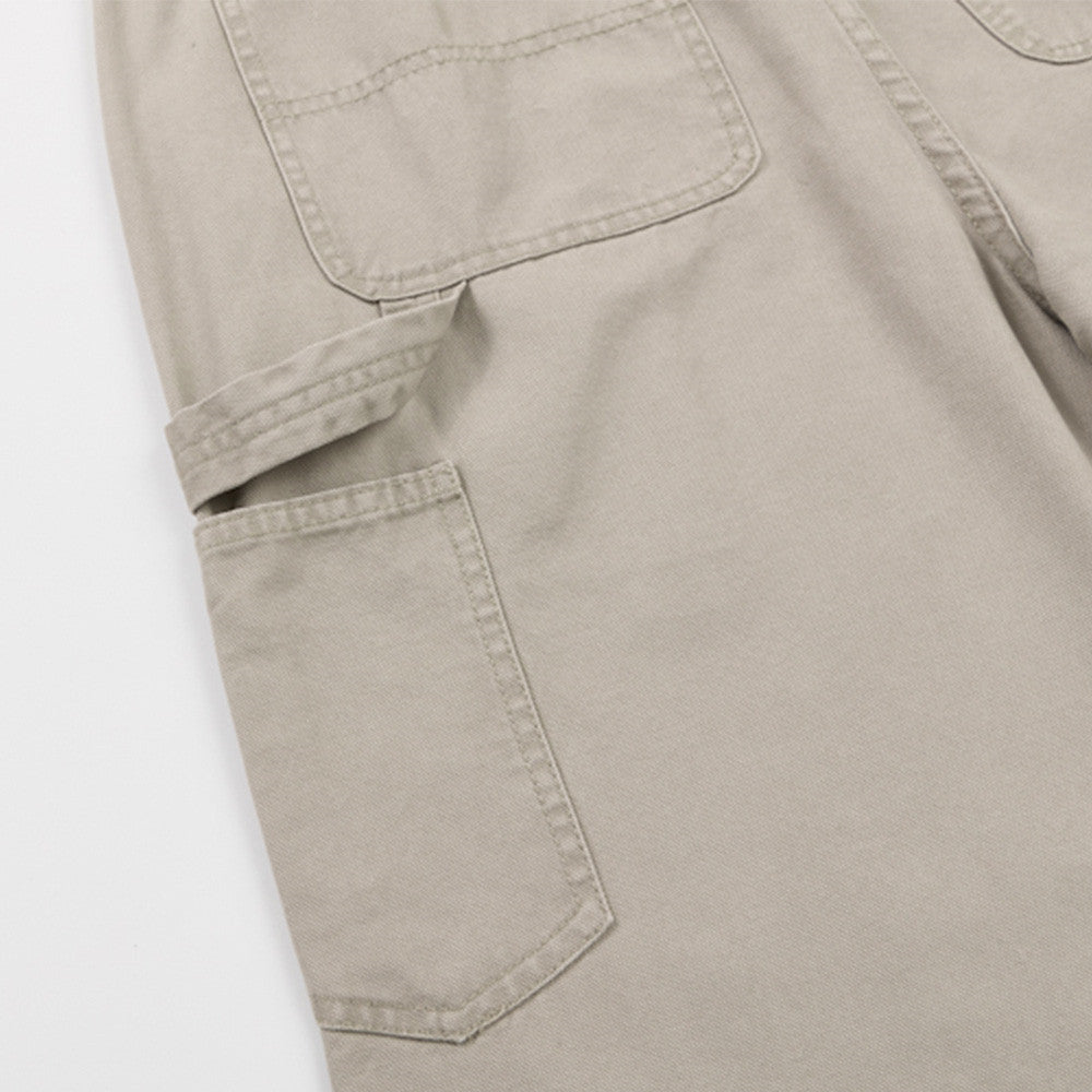 Men's Wide-Leg Cargo Pants – Straight-Fit Utility Trousers with Pocket Detail