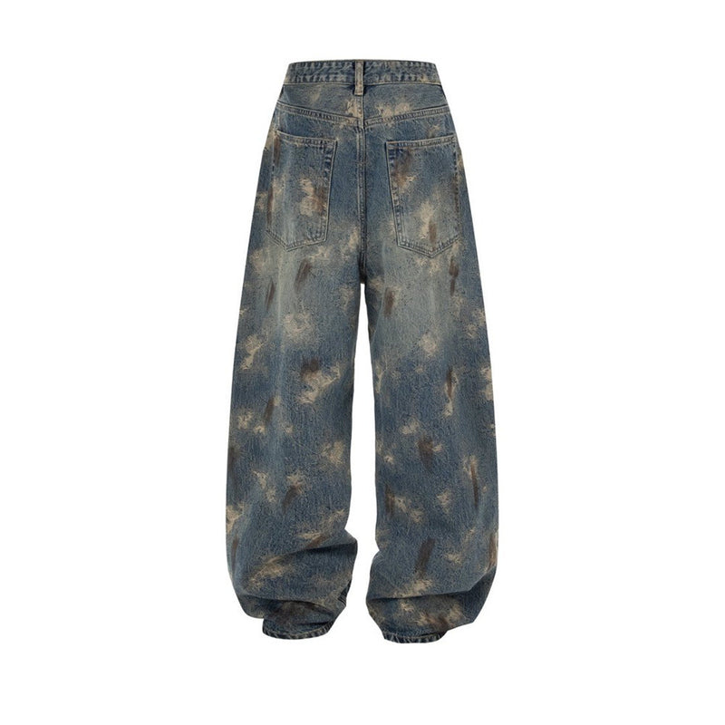 Wide Leg Jeans Mens Distressed Vintage Grunge Baggy Denim Pants