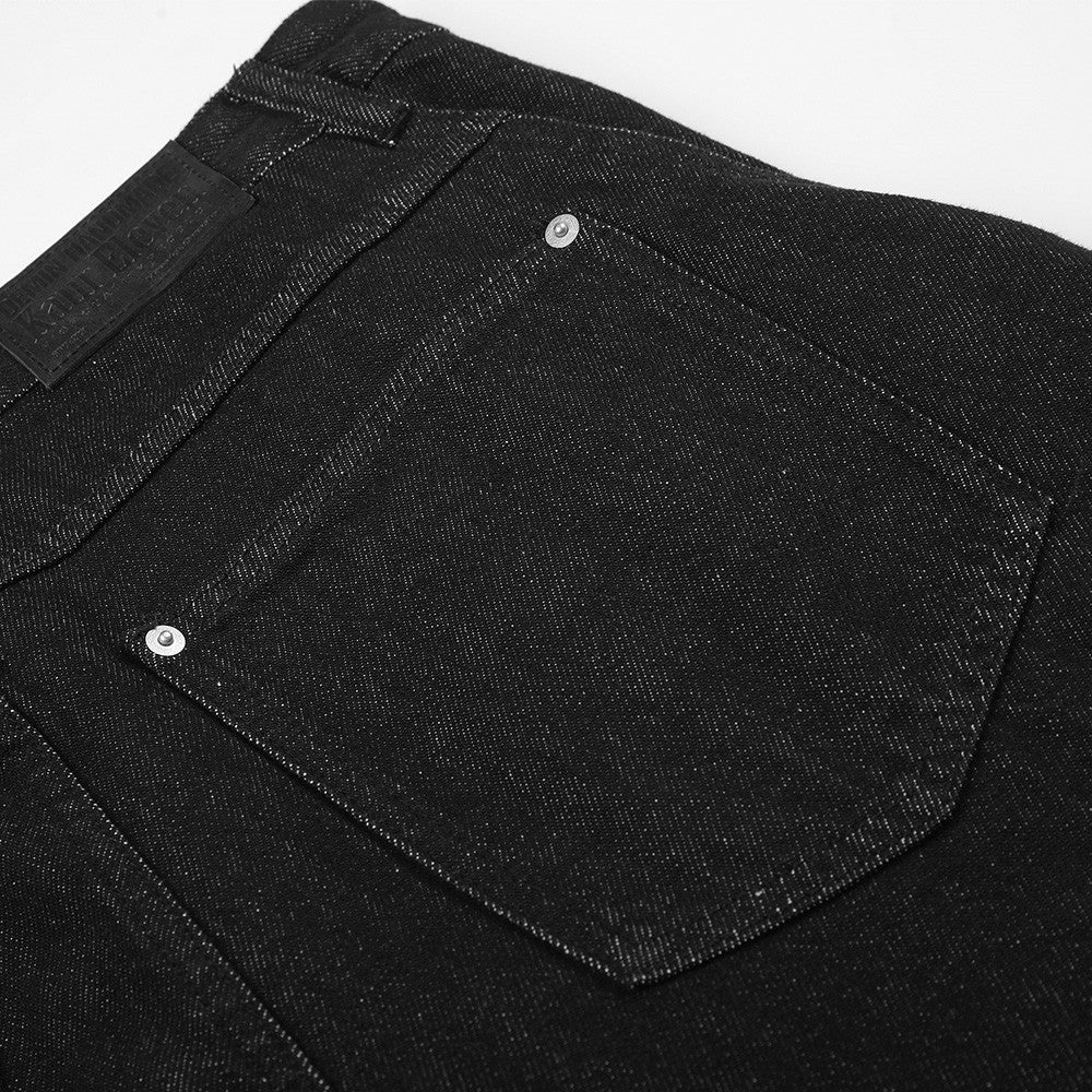 Wide-Leg Raw Denim Jeans – Relaxed Straight Fit