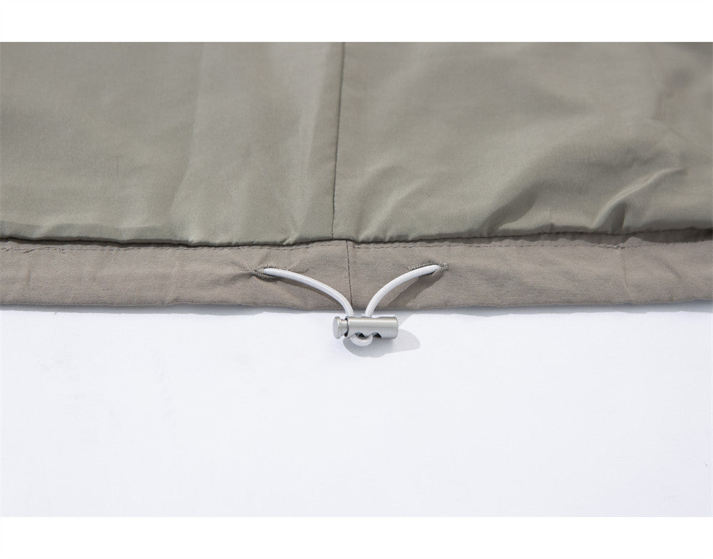 Men's Oversized Stand-Collar Zip-Up Jacket with Drawstring Hem