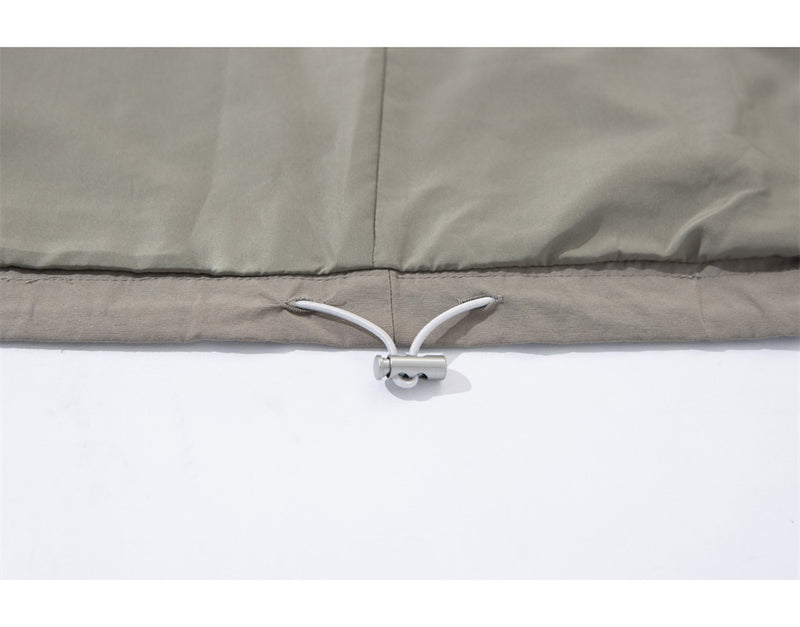 Men's Oversized Stand-Collar Zip-Up Jacket with Drawstring Hem