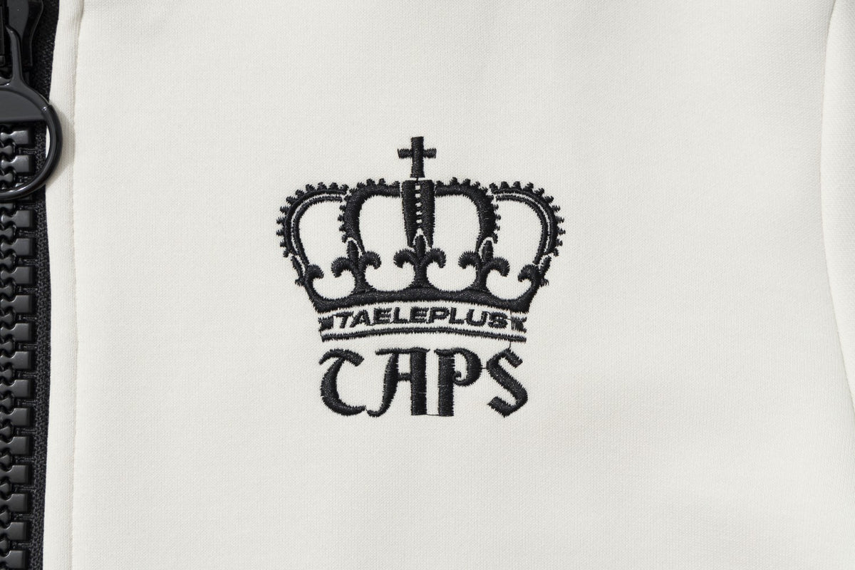 Angel Wings Zip-Up Hoodie with Crown Embroidery & Oversized Zipper