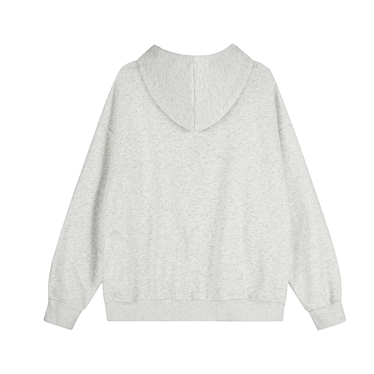 Streetwear-Zip-up-Hoodie mit Nietenpanel – Acid-Wash & Hellgrau meliert