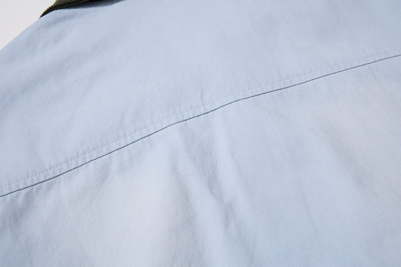 Retro American Washed Zip-Up Jacket with Corduroy Collar