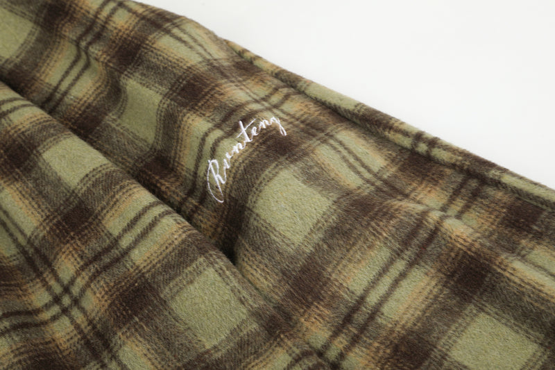 Plaid Wide-Leg Pants with Star Waistband – Oversized Retro Streetwear Trousers