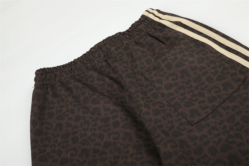 Wide-Leg Sweatpants with Side Stripes & Music Note Print