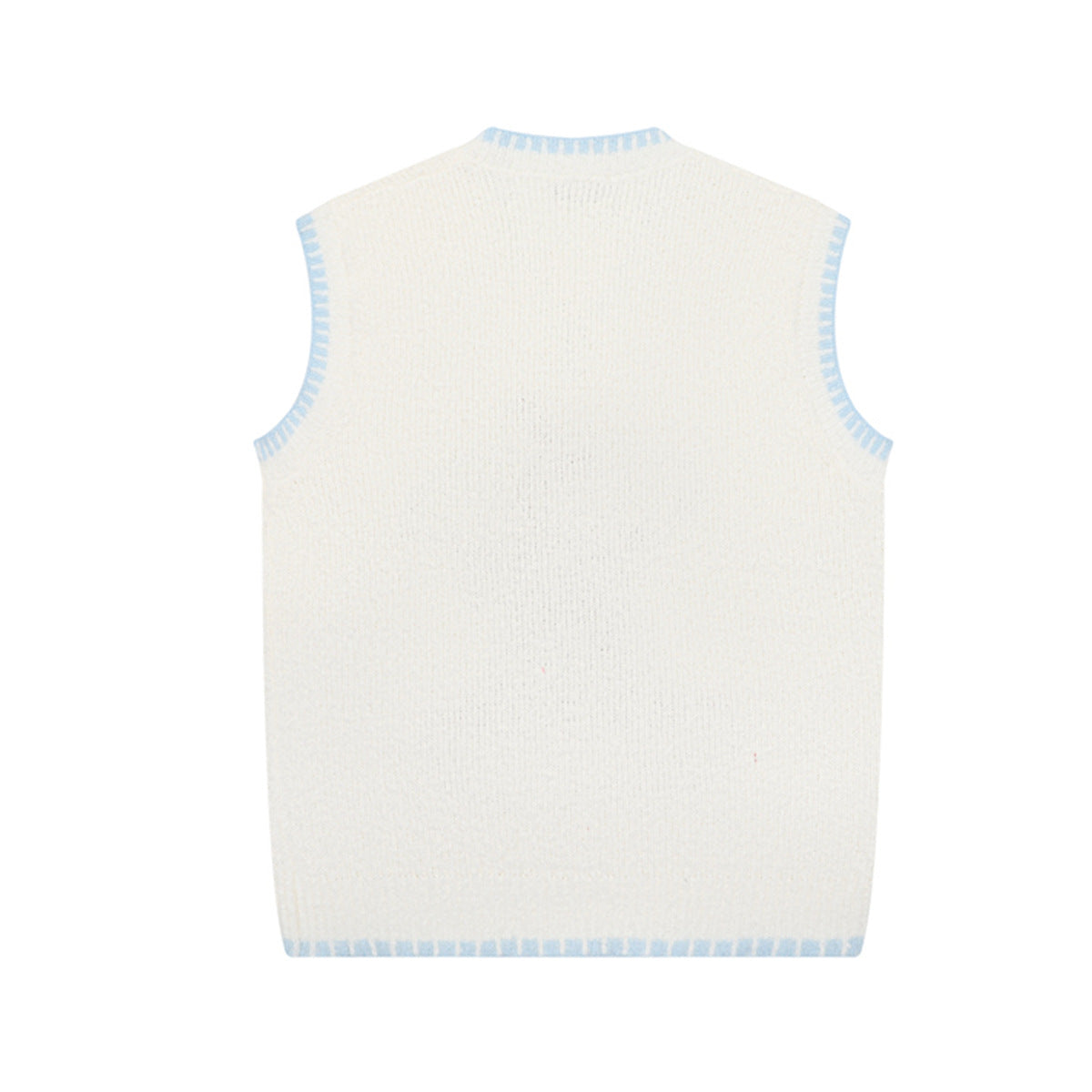 Cartoon Bear Knit Sweater Vest – V-Neck Jacquard Sleeveless Pullover