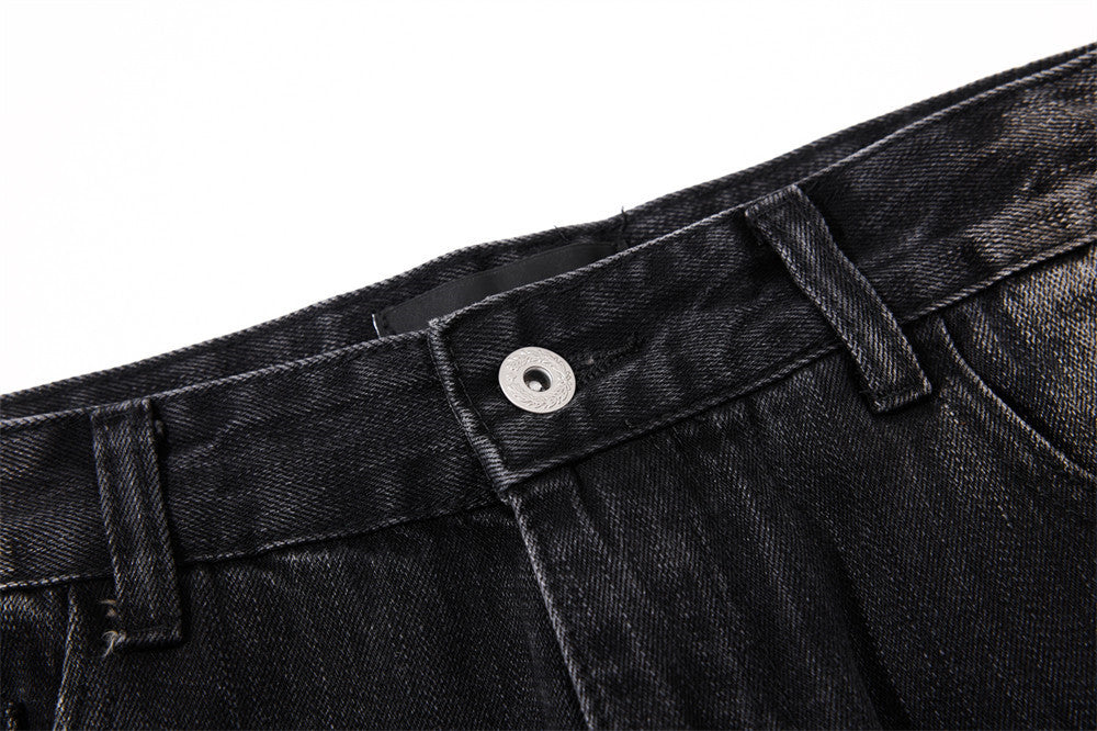 Wide-Leg Baggy Jeans – Vintage Washed Straight-Cut Denim