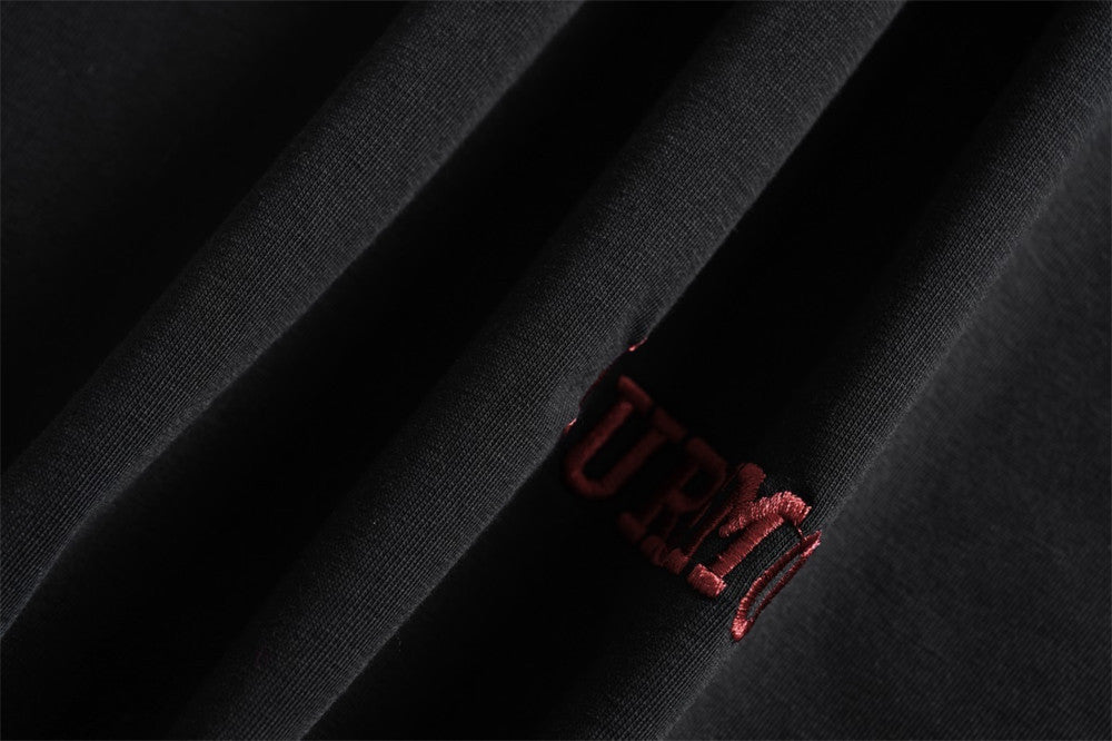 Oversized Irregular Stitch Contrast Snap-Shoulder T-Shirt