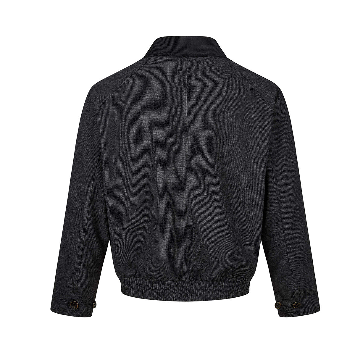 Men's Retro Harrington Jacket – Corduroy Collar, Full-Zip Bomber