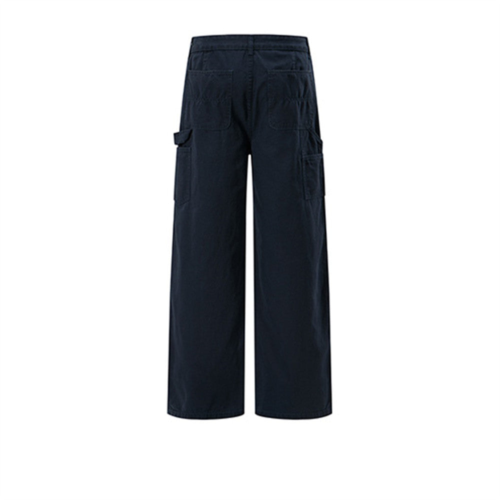 Men's Wide-Leg Cargo Pants – Straight-Fit Utility Trousers with Pocket Detail