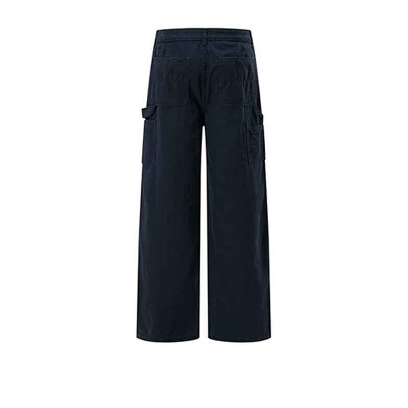 Men's Wide-Leg Cargo Pants – Straight-Fit Utility Trousers with Pocket Detail