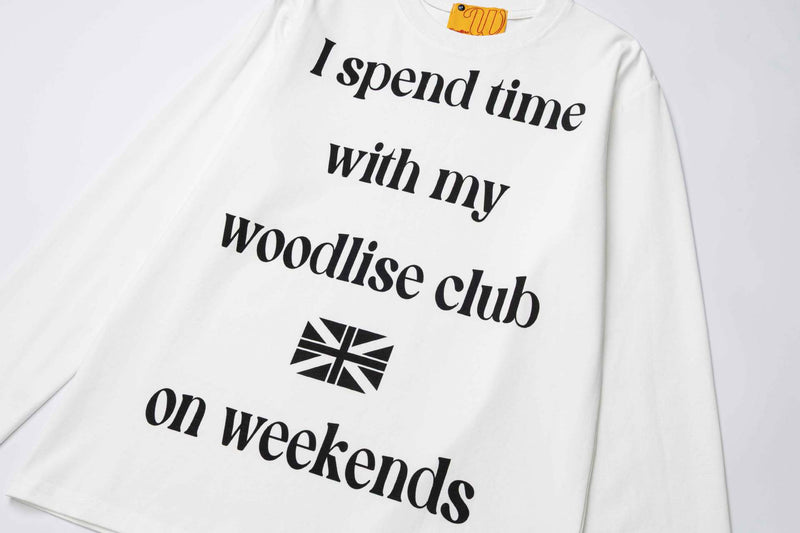 Langarm-Shirt mit Grafikprint und Rundhalsausschnitt – Woodlise-Club-Slogan