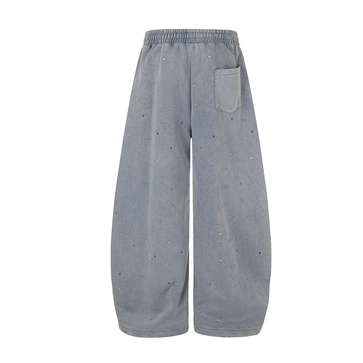 Pantalon de survêtement baggy à jambes larges, imprimé constellation d’étoiles, délavé