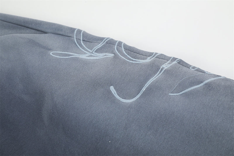 Wide-Leg Sweatpants with Cursive Script Print and Drawstring Hem