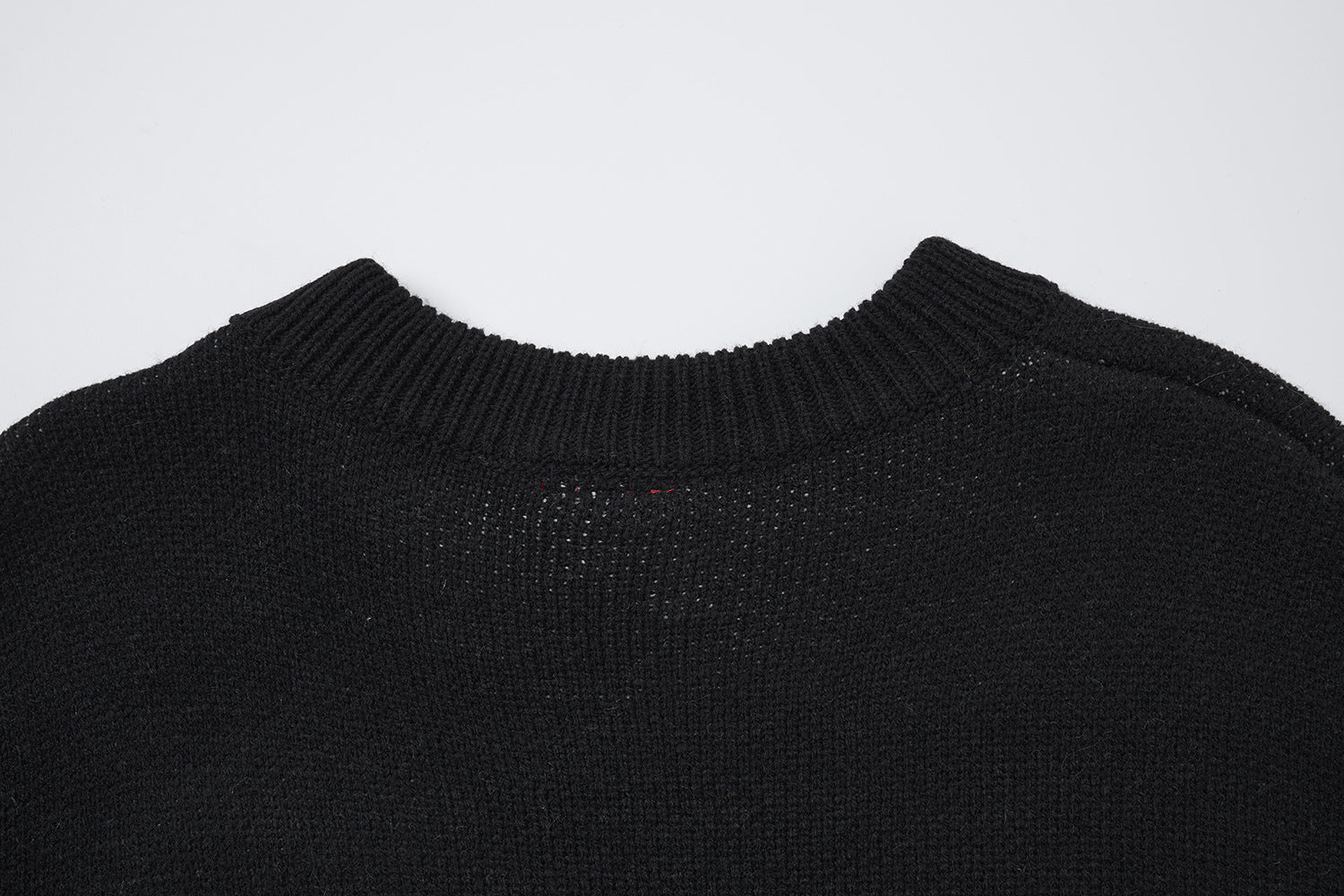 Pull en maille graphique effet usé – Col rond streetwear américain avec appliqué