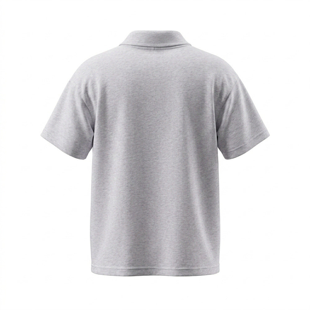 Polo homme à motif croix – Manches courtes, coupe vintage oversize