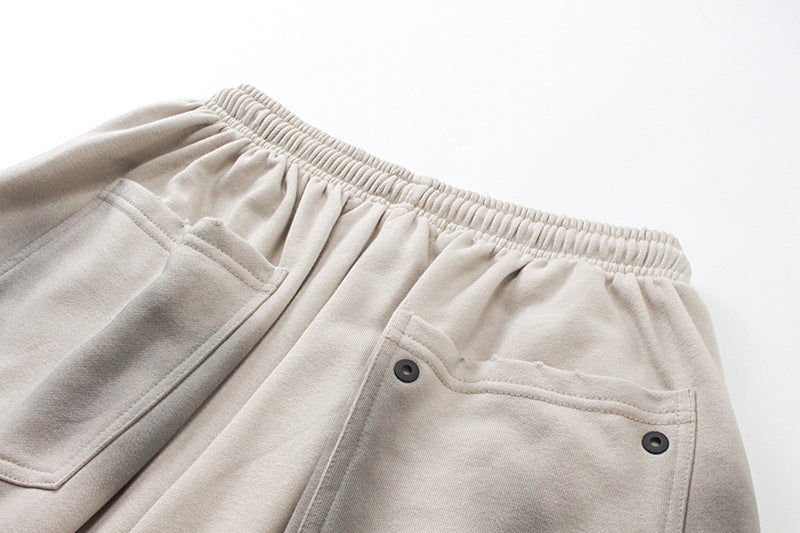 Herren Baggy Shorts im 90er-Stil – gewaschene Graphic-Sweatshorts mit Relaxed Fit und fünf Taschen