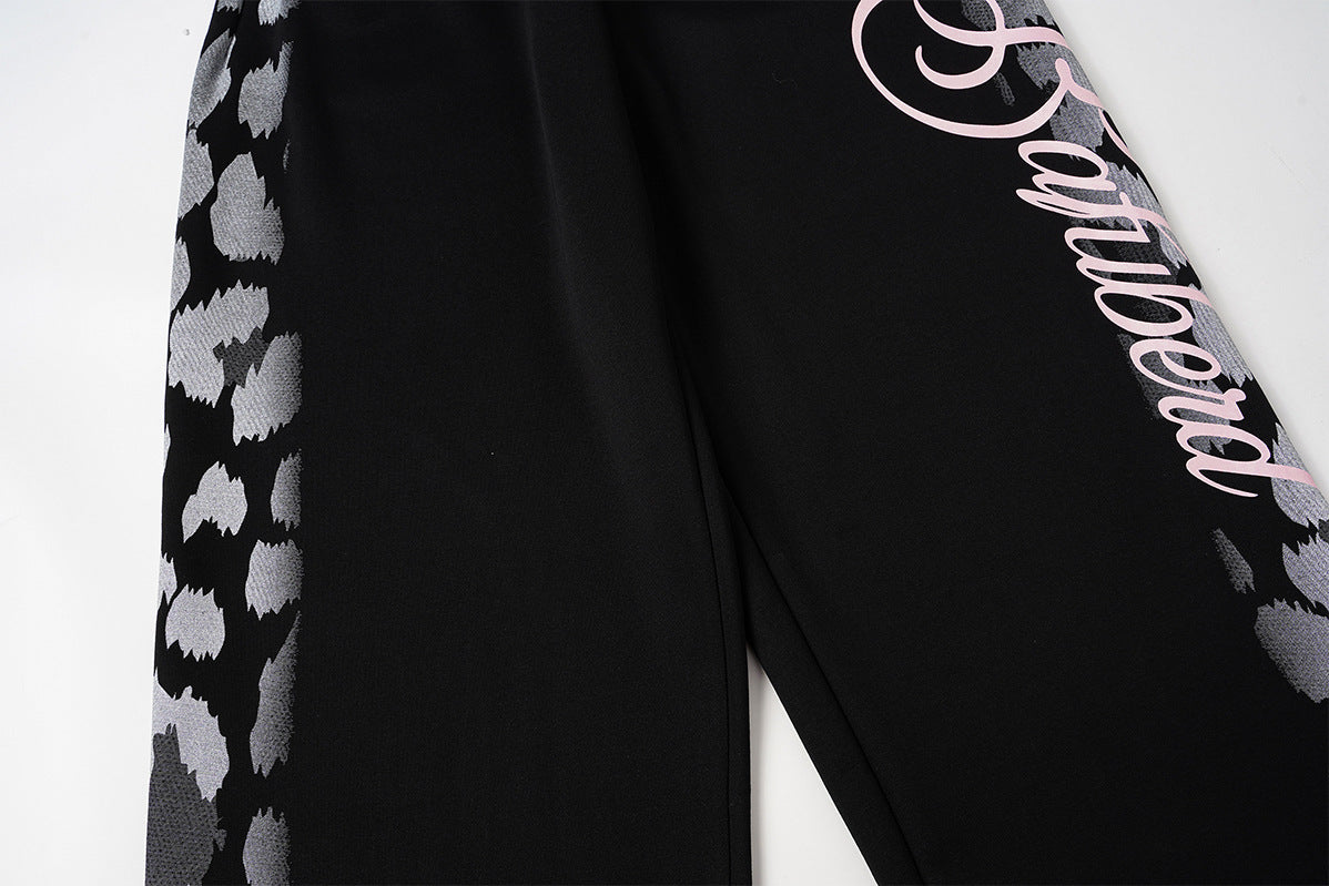 Pantalon de survêtement wide leg imprimé léopard – Jogger streetwear oversize