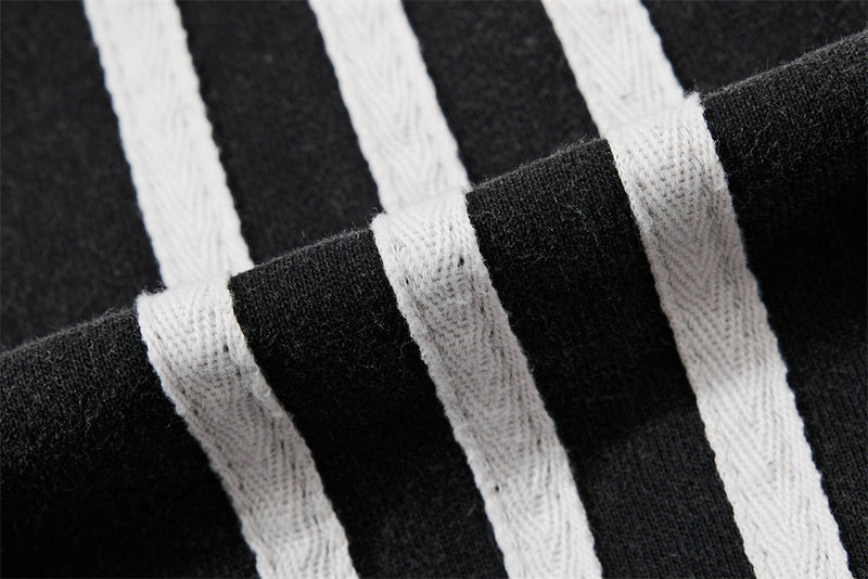 Baggy Wide-Leg Sweatpants – Black Vintage Graphic with Side Stripe Detail